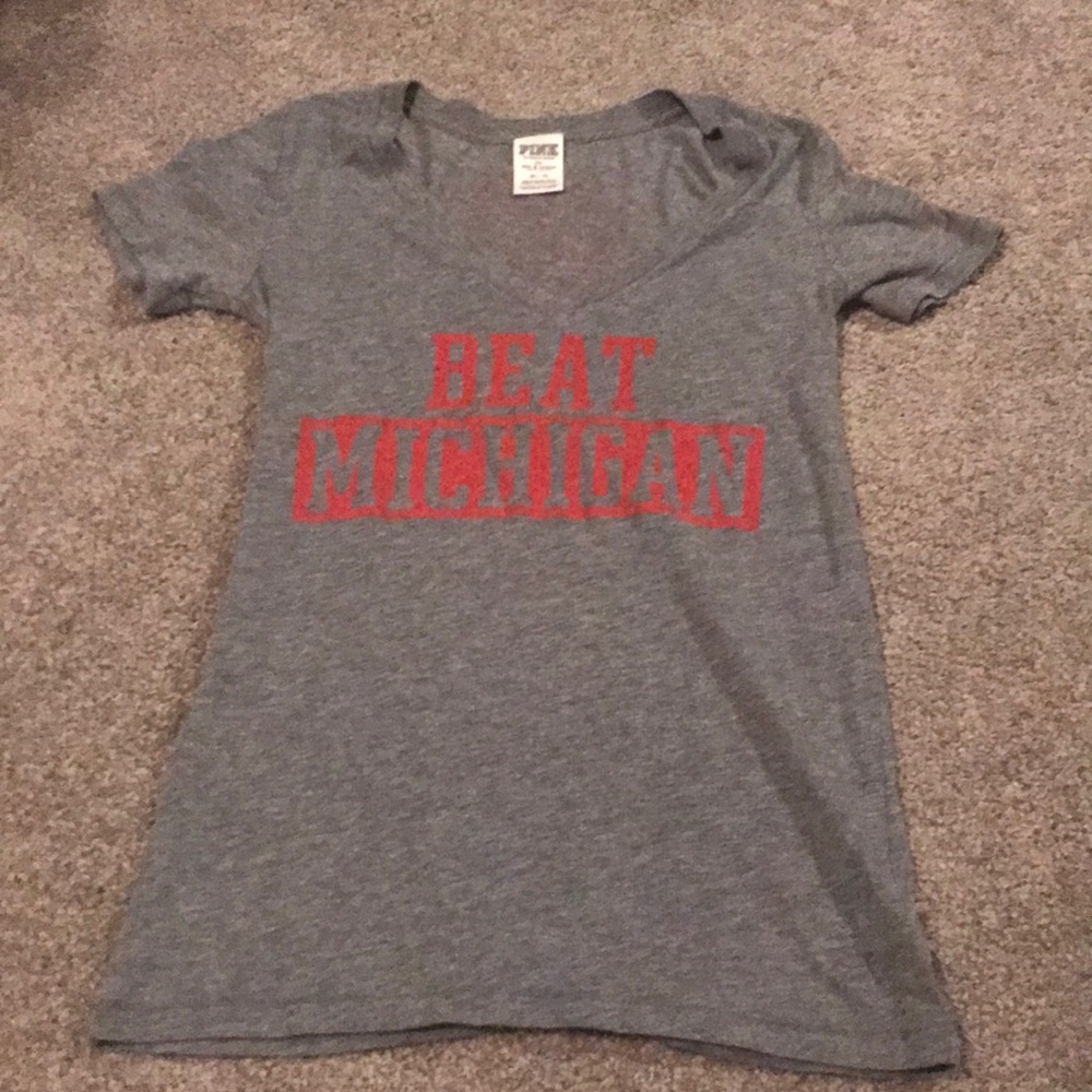Pink Ohio State v neck